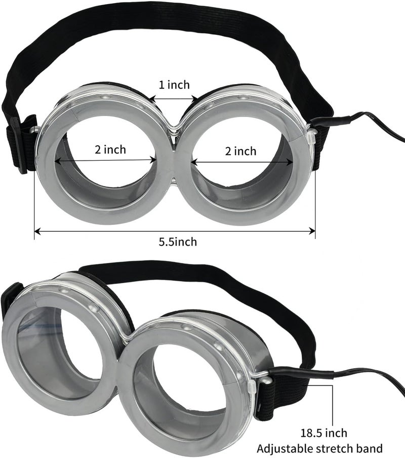 BADALU LED Steampunk Goggles, Glow in the Dark Vintage Steampunk Goggles Glasses Costume Accessories Adult Cosplay Party - Image 3